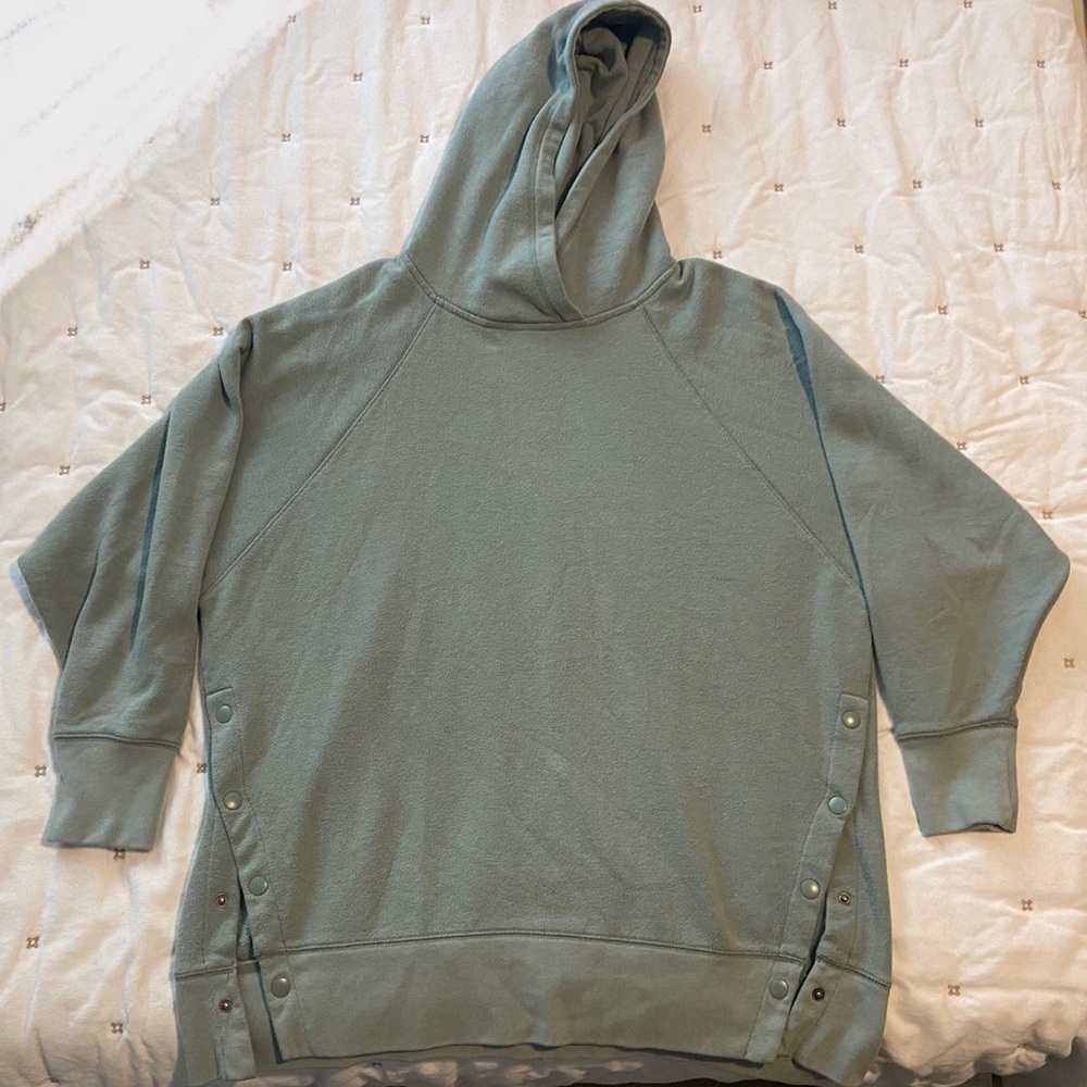 Aerie pullover hoodie with button detail